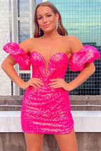Glamorous Bodycon Sweetheart Sequins Homecoming Dress BM bride