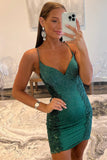 Chic V-Neck Beaded Satin Sheath Homecoming Dress with Appliques BM bride