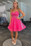 Mila |A-line Spaghetti Straps Sequins Tulle Homecoming Dress BM bride
