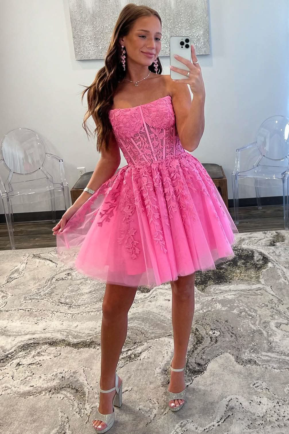 Shimmering Blue Sequin Tight Spaghetti Straps Homecoming Dress with Flounce Hem BM bride