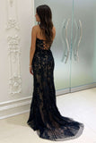 Chic Sweetheart Black Lace Appliques Mermaid Prom Dress BM bride
