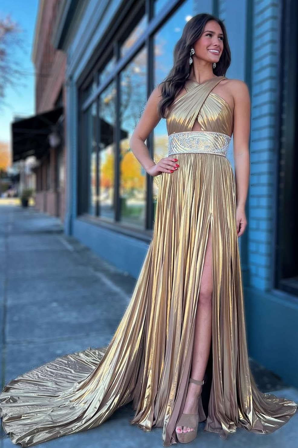 Chic Mermaid Spaghetti Straps Long Sequins Prom Dress with Dazzling Details BM bride