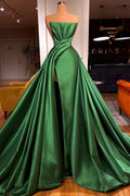 BMbride Glamorous Long A-line Strapless Split Front Sleeveless Prom Dress BMbride