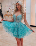 Elegant One Shoulder Sleeveless Sequined Fitted Homecoming Dress BM bride