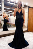 Exquisite Mermaid Spaghetti Straps Beaded Satin Prom Dress BM bride