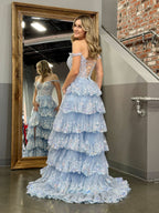 Princess A-Line Off-the-Shoulder Corset Prom Dress with Beautiful Lace Ruffles BM bride