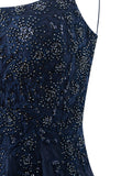 Evelyn Navy Blue | A-line Chiffon Short Homecoming Dress BM bride