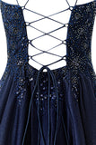 Evelyn Navy Blue | A-line Chiffon Short Homecoming Dress BM bride