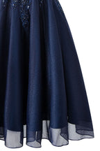 Evelyn Navy Blue | A-line Chiffon Short Homecoming Dress BM bride