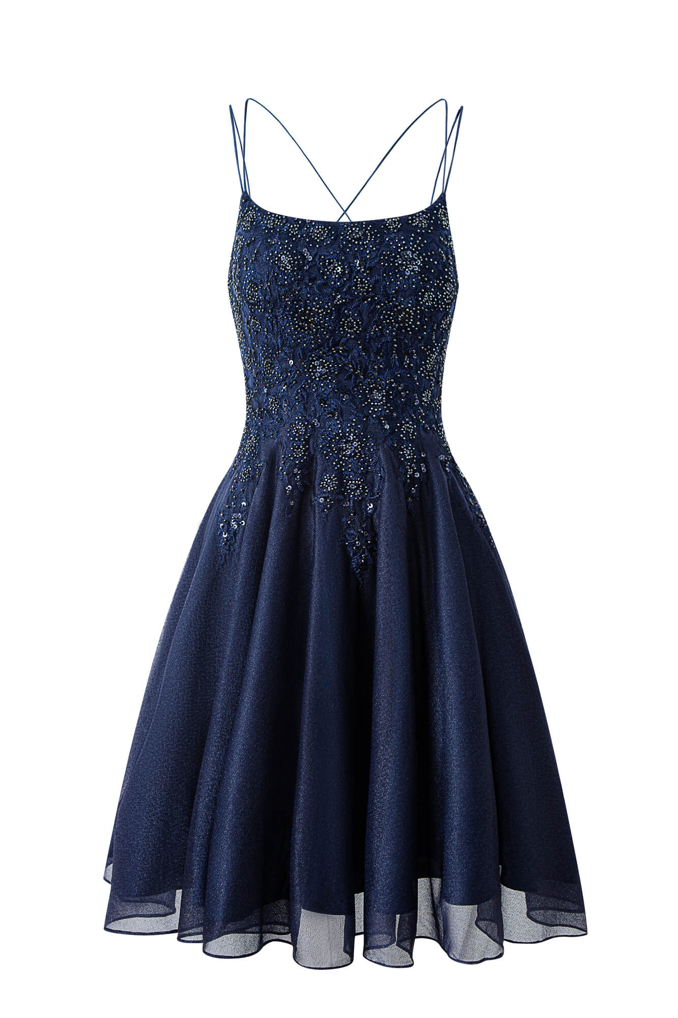 Evelyn Navy Blue | A-line Chiffon Short Homecoming Dress BM bride