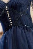 Chic A-Line V Neck Tulle Homecoming Dresses for a Graceful Look BM bride