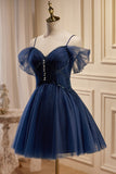 Chic A-Line V Neck Tulle Homecoming Dresses for a Graceful Look BM bride