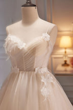 Charming A-Line V Neck Spaghetti Straps Tulle Short Homecoming Dresses BM bride