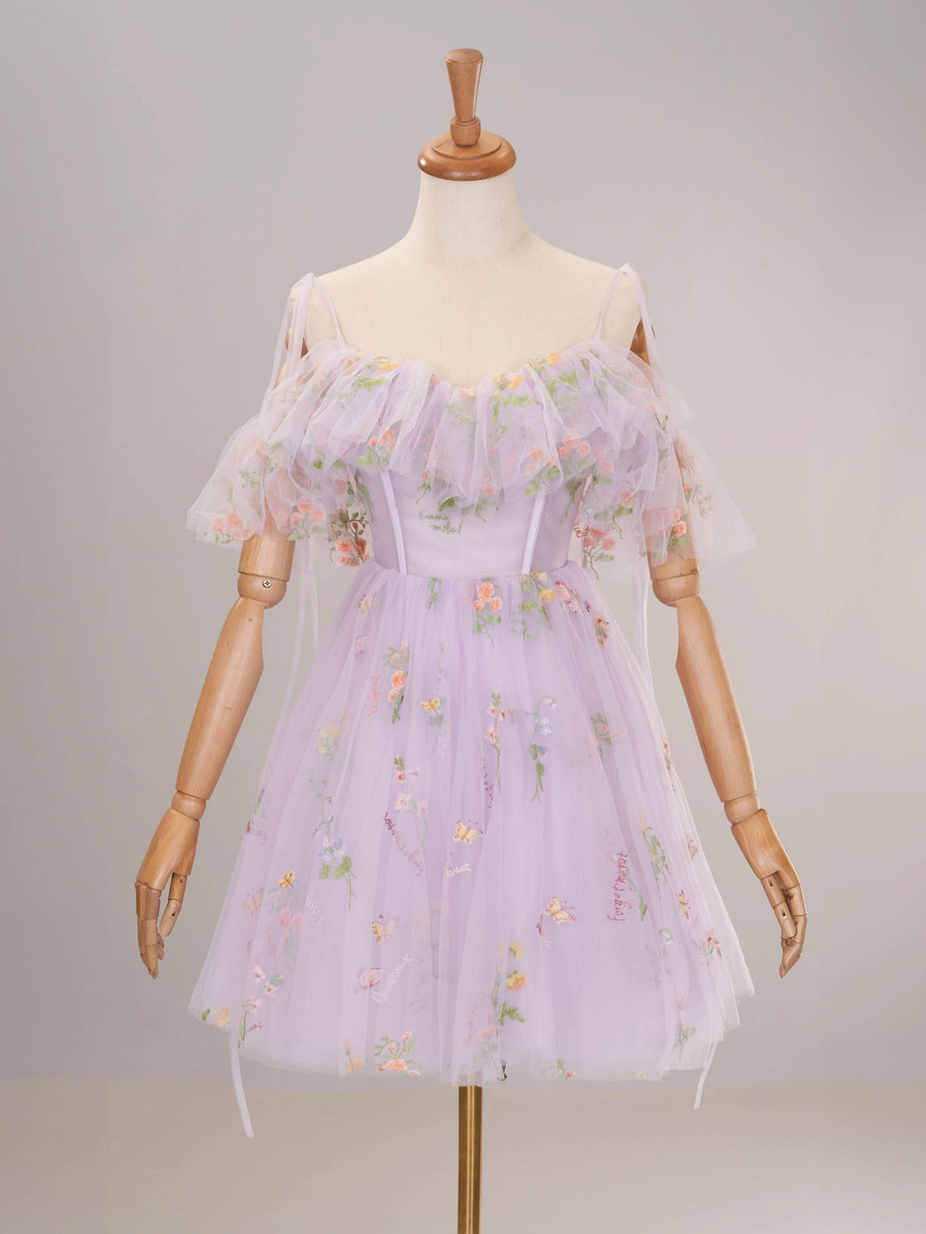 Lavender Off the Shoulder Corset Homecoming Dress with Ruffles BM bride