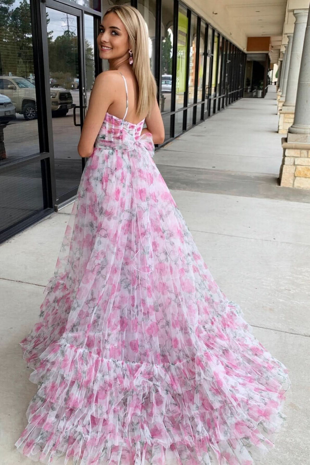 Dazzling Yellow Ruffle Straps 3D Flower Mermaid Long Prom Dress with Glamorous Touch BM bride