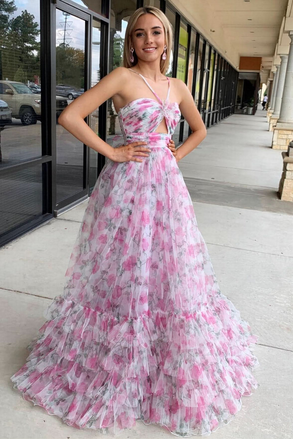 Dazzling Yellow Ruffle Straps 3D Flower Mermaid Long Prom Dress with Glamorous Touch BM bride