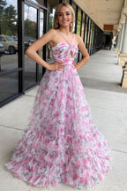 Dazzling Yellow Ruffle Straps 3D Flower Mermaid Long Prom Dress with Glamorous Touch BM bride