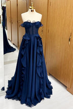 Daring Mermaid Deep V-Neck Beaded Satin Long Prom Dress with Striking Features BM bride