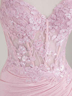 Mermaid Spaghetti Straps V-Neck Sequins Prom Dress with Slit
