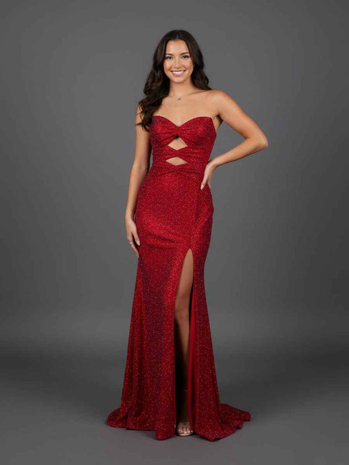 Mermaid Strapless Keyholes Long Prom Dress with Beads BMBRIDE