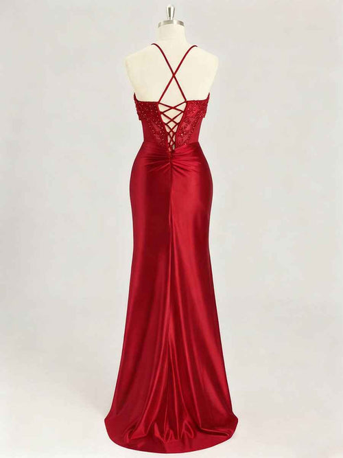 Mermaid Sweetheart Long Prom Dresses with Beading BMBRIDE