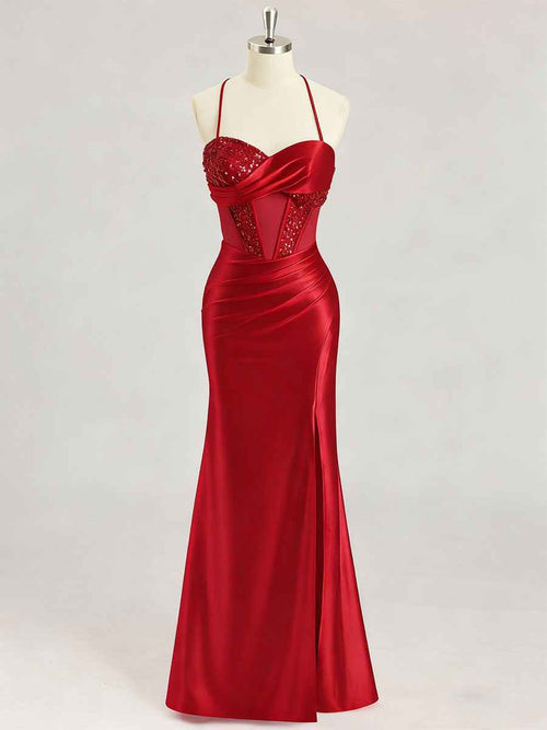 Mermaid Sweetheart Long Prom Dresses with Beading BMBRIDE