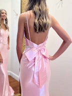 Mermaid Sweetheart Satin Long Prom Dress with Beading