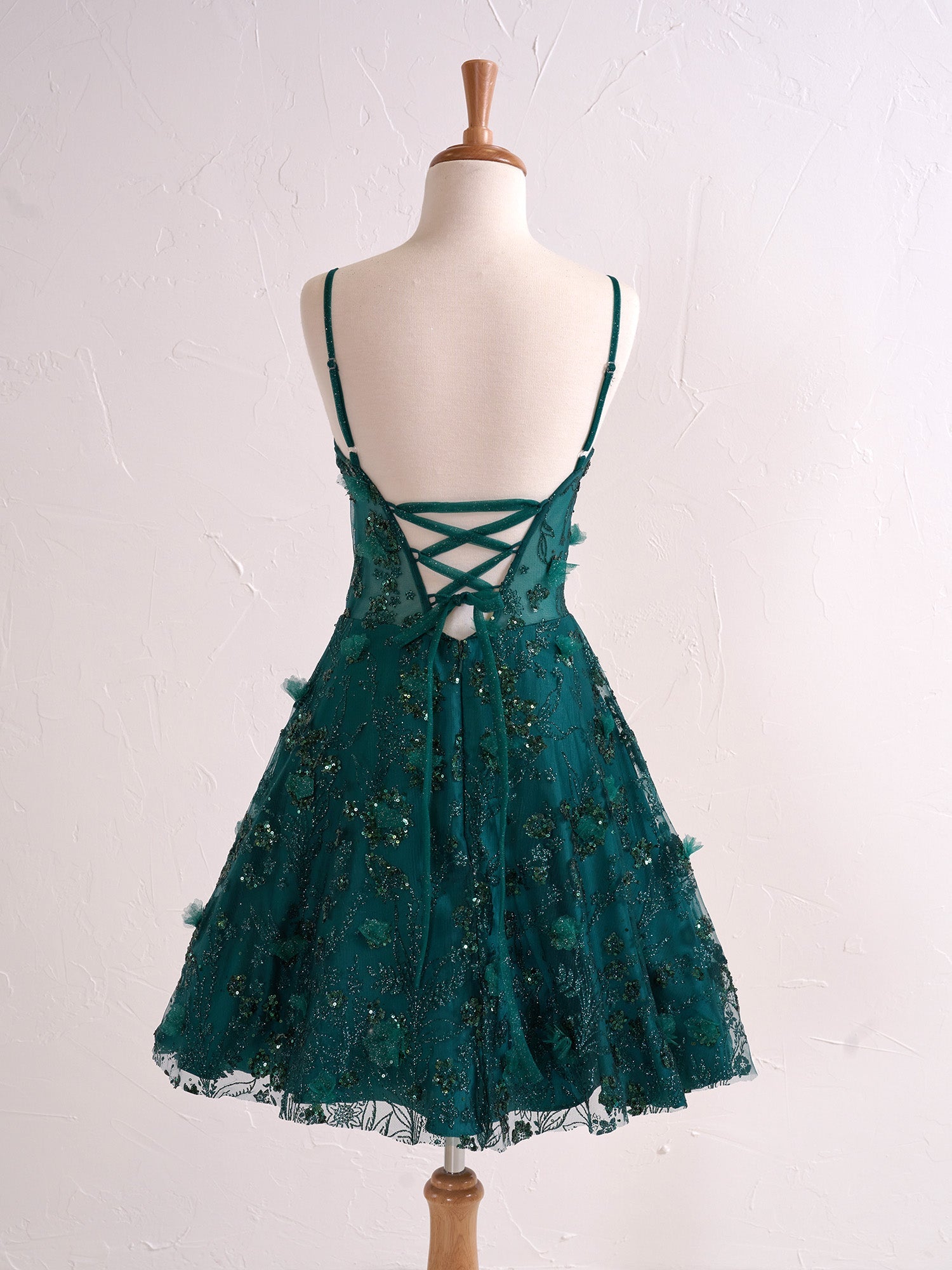 Strapless Sweetheart Short Cocktail Dress with Lavender Floral Embroidery BM bride