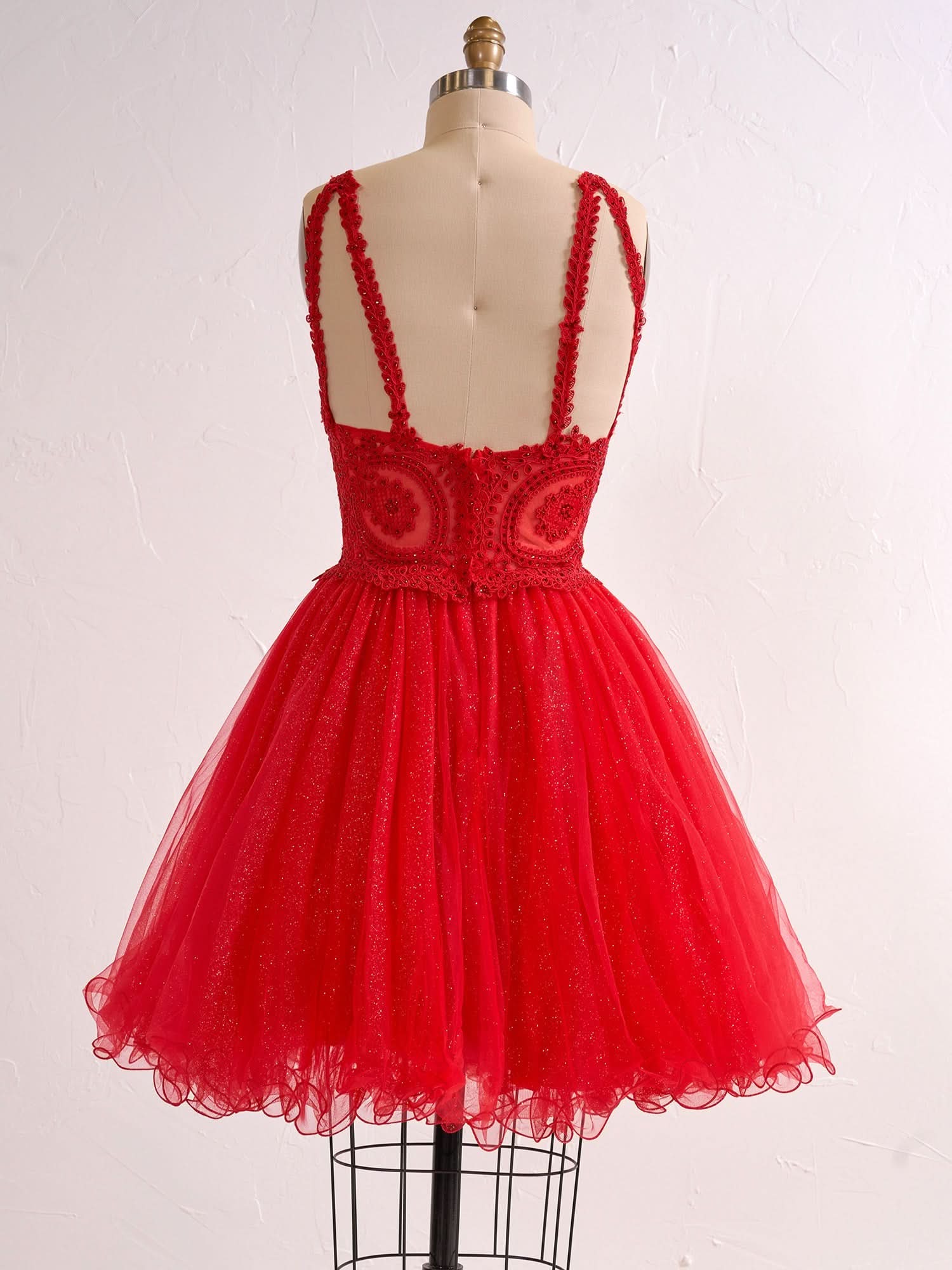 Embellished Embroidery Tulle Short Cocktail Dress BM bride