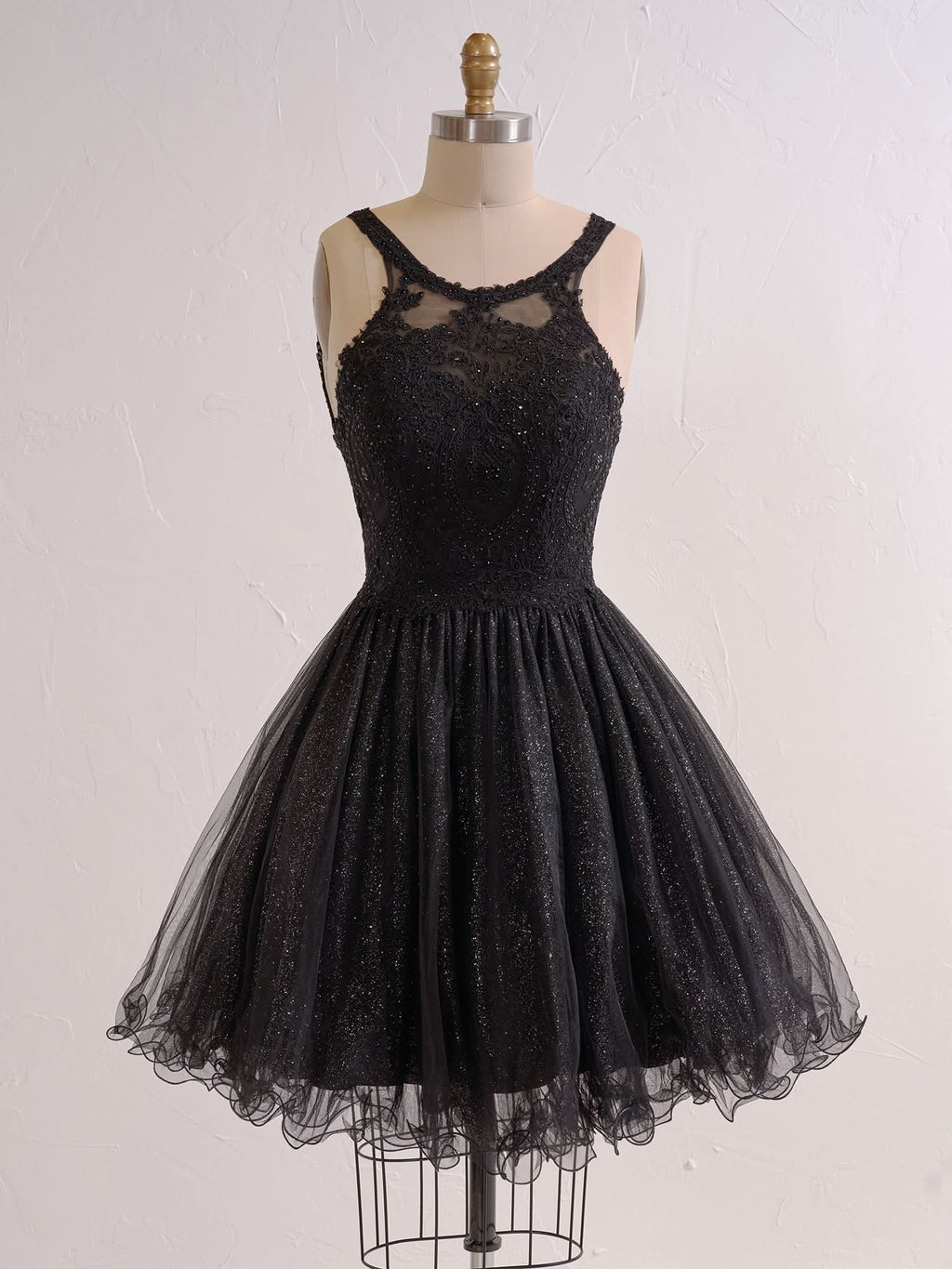 Embellished Embroidery Tulle Short Cocktail Dress BM bride