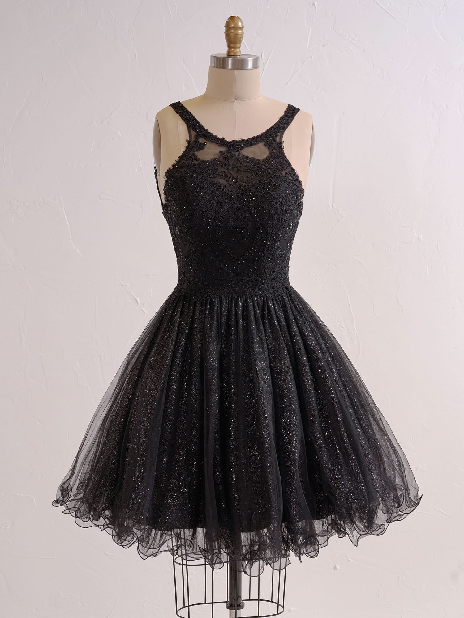 Embellished Embroidery Tulle Short Cocktail Dress BM bride
