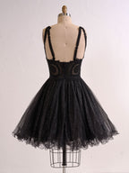 Embellished Embroidery Tulle Short Cocktail Dress BM bride