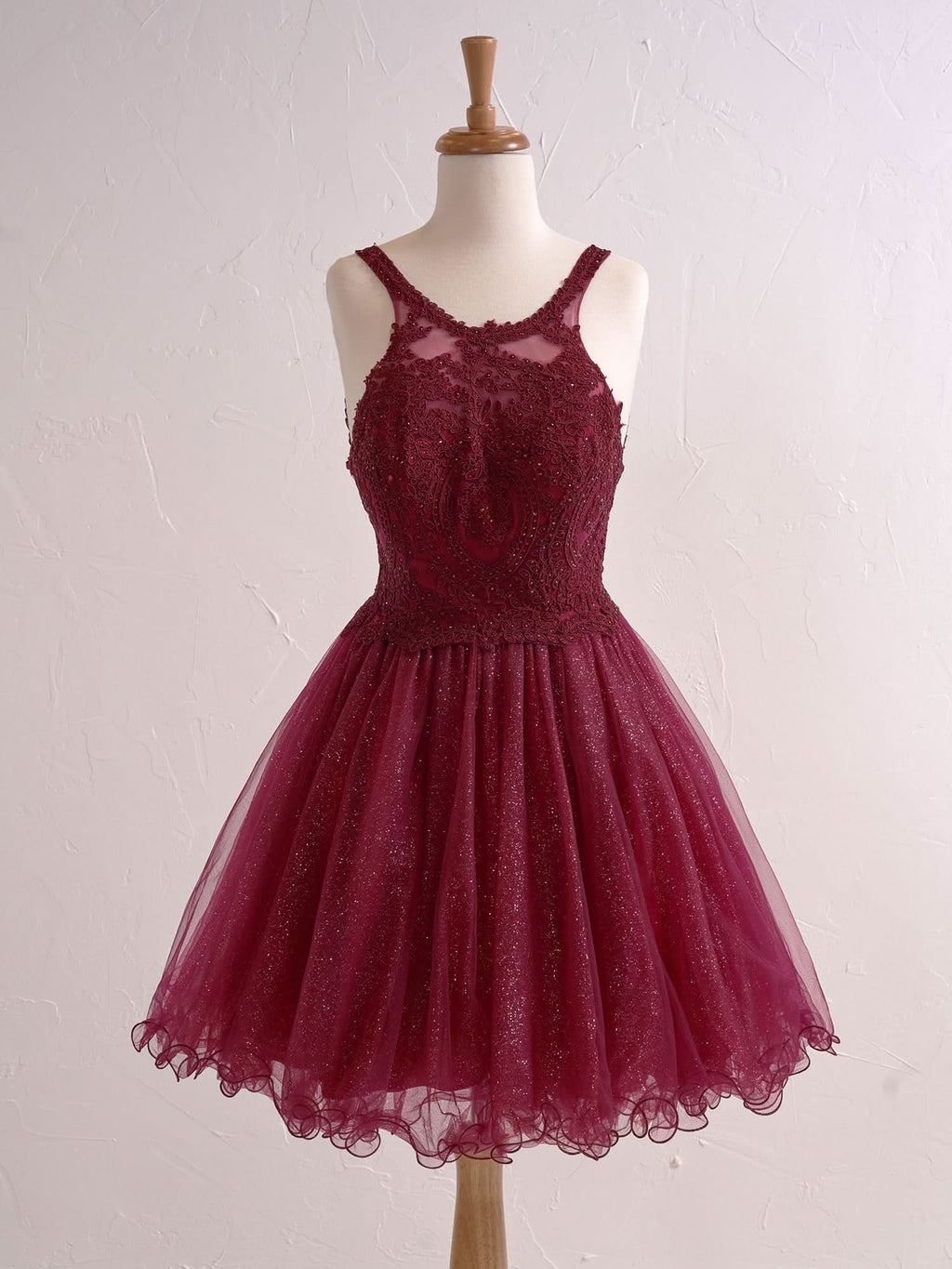 Embellished Embroidery Tulle Short Cocktail Dress BM bride