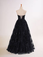 Lovely A-line Sequined Lace Long Prom Dress with Pockets BM bride