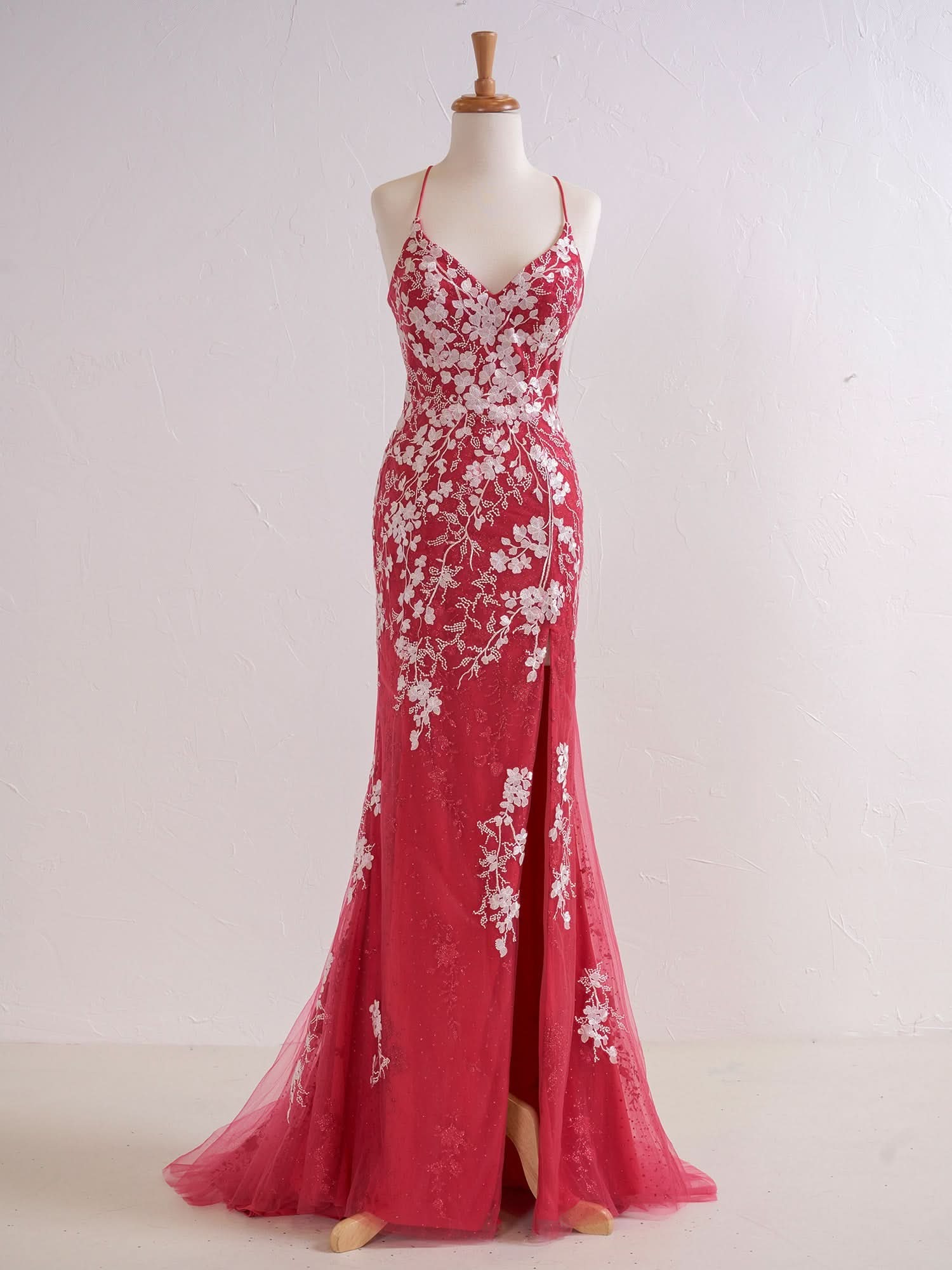 Chic Mermaid Spaghetti Straps Lace Prom Dress for an Elegant Evening Look BM bride