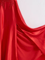 Elegant Navy Blue Corset Ruffle Maxi Dress with Timeless Charm BM bride