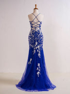 Chic Mermaid Spaghetti Straps Lace Prom Dress for an Elegant Evening Look BM bride