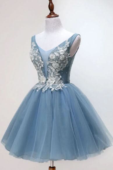 Lauren |Princess Tulle Appliqued Homecoming Dress BM bride