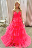 Gorgeous Lavender V-Neck Ruffle Tiered Long Prom Gown BM bride