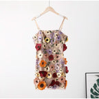 Stunning Sheath Spaghetti Straps Homecoming Dress with 3D Floral Accents BM bride