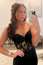 Elegant Sheath Sweetheart Long Satin Prom Dress with Slit BM bride