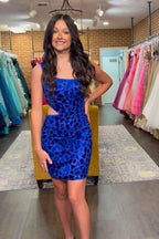 Sparkly Silver Sequins Cut Out Tight Short Homecoming Dress Bmbride
