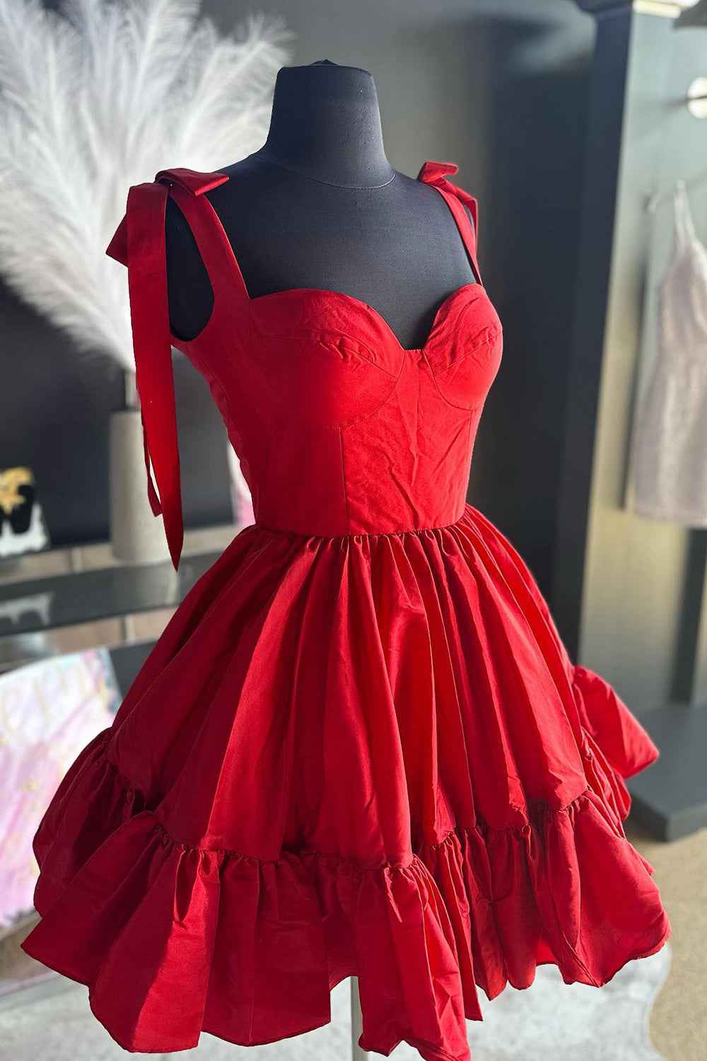 Simple Pink Corset A-Line Ruched Short Homecoming Dress Bmbride