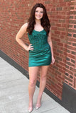 Melinda |Sheath Spaghetti Straps Corset Homecoming Dress with Appliques BM bride