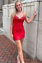 Cecily |Sheath Jersey Homecoming Dress with Beading BM bride