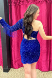 Exquisite A-Line Lace Appliques Organza Short Homecoming Dress BM bride