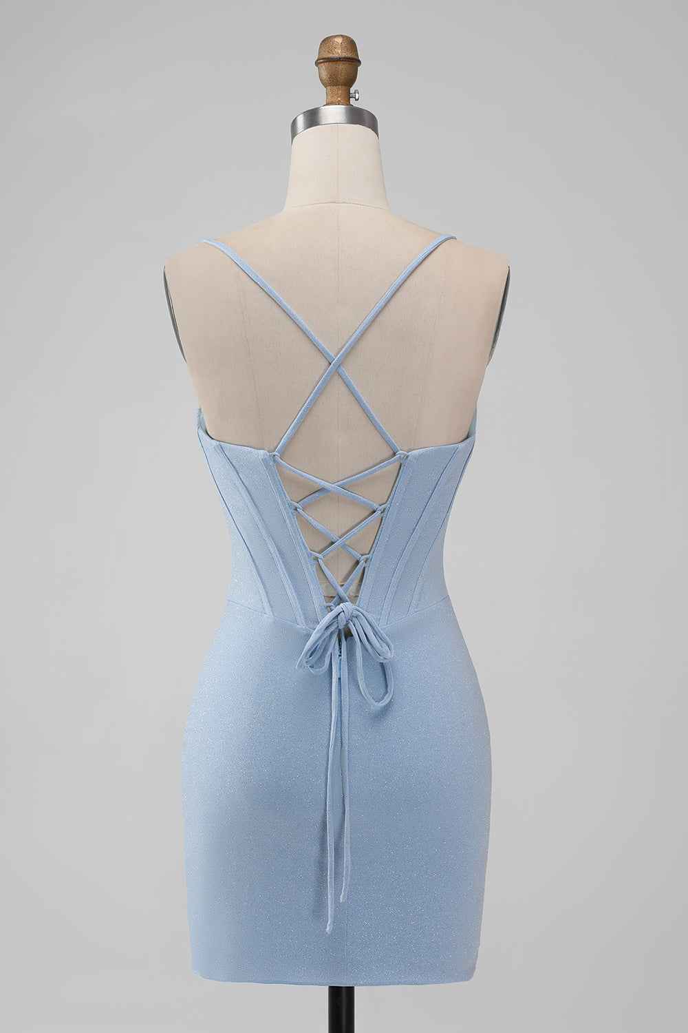 Sparkly Navy Beaded Corset Tight Short Homecoming Dress Bmbride