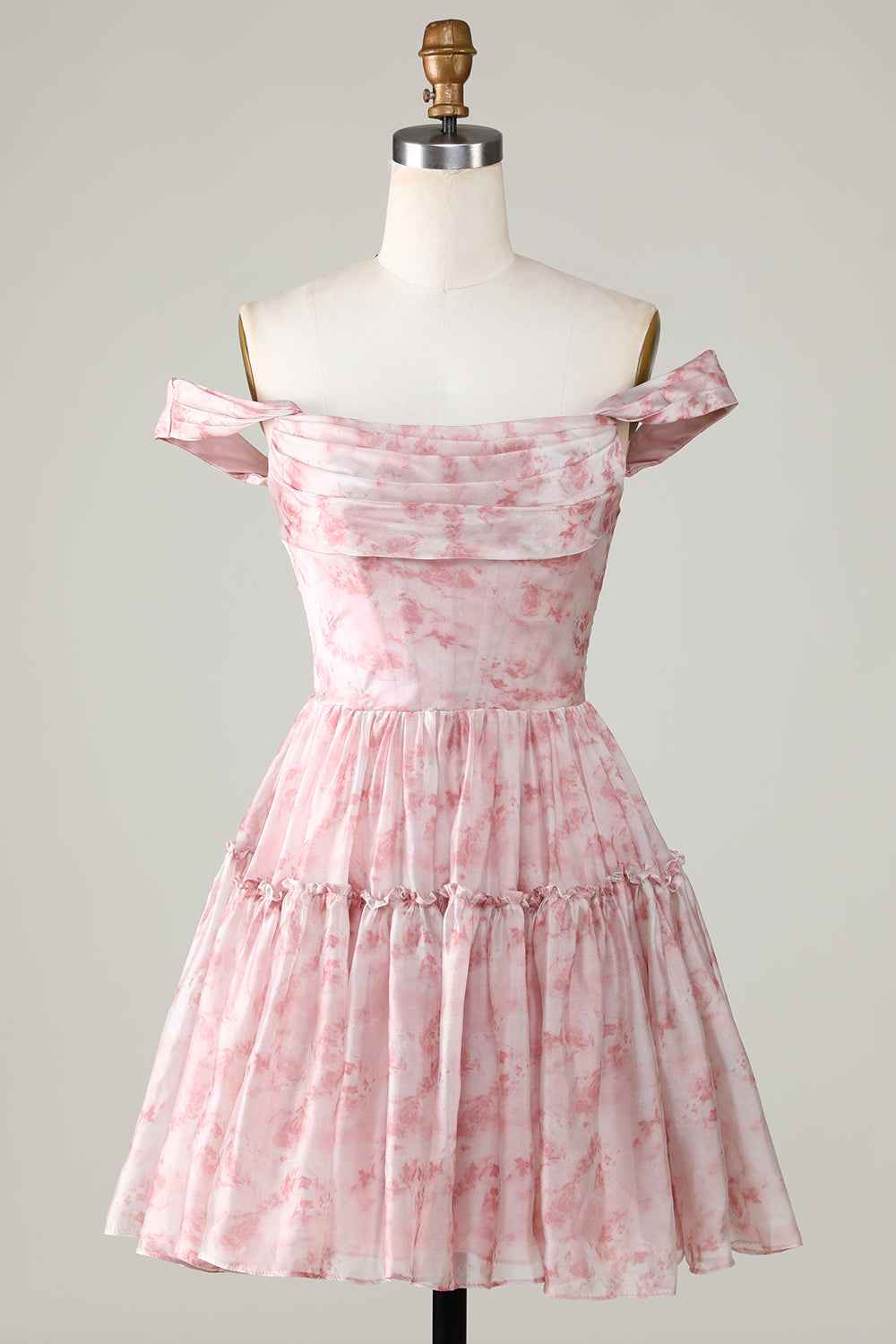 Sage Floral A-Line Corset Short Homecoming Dress