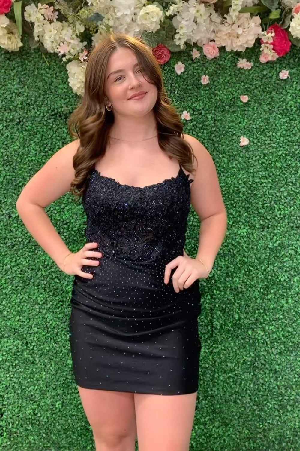 Sparkly Dark Green Beaded Tight Homecoming Dress with Appliques Bmbride