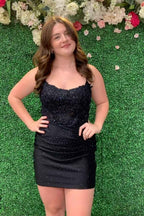 Sparkly Dark Green Beaded Tight Homecoming Dress with Appliques Bmbride